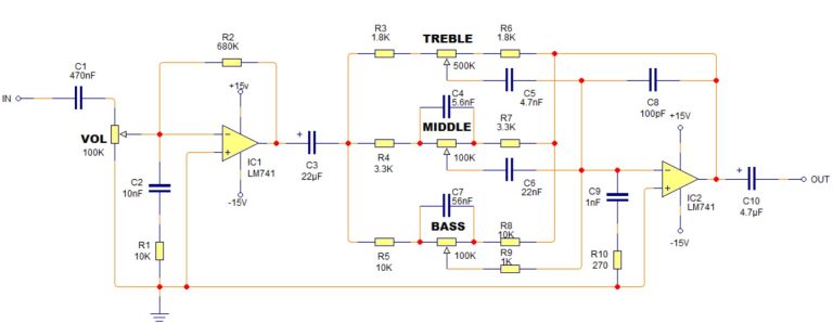 √ Skema Rangkaian Tone Control Pasif dan Aktif Sederhana - Finoo.id